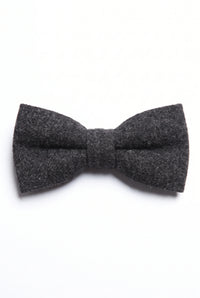 Gravata borboleta masculina preta de tweed