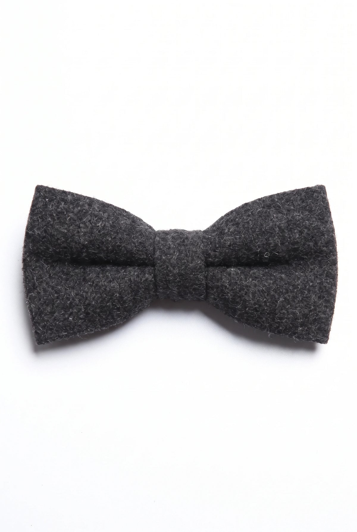 Gravata borboleta masculina preta de tweed