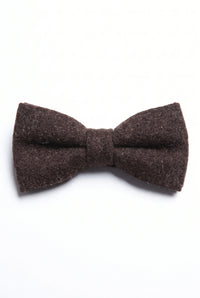 Gravata borboleta masculina preta em tweed e mistura de lã.