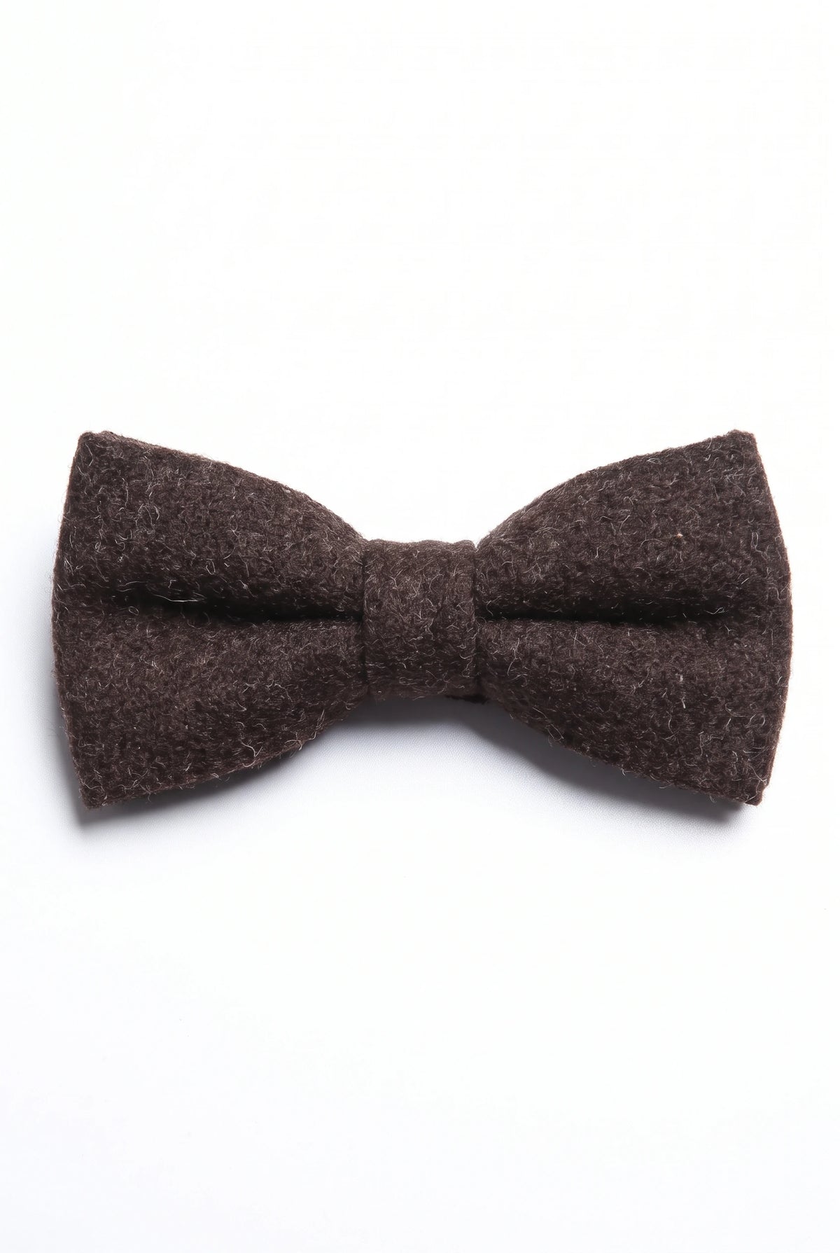 Gravata borboleta masculina preta em tweed e mistura de lã.