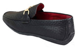 Mocassins masculinos em couro PU trançado preto