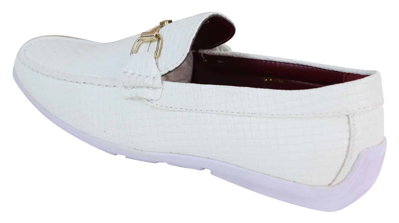 Mocassins masculinos em couro PU trançado preto
