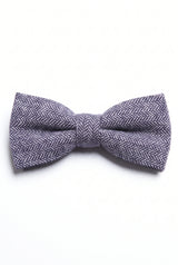 Gravata borboleta masculina azul em tweed espinha de peixe