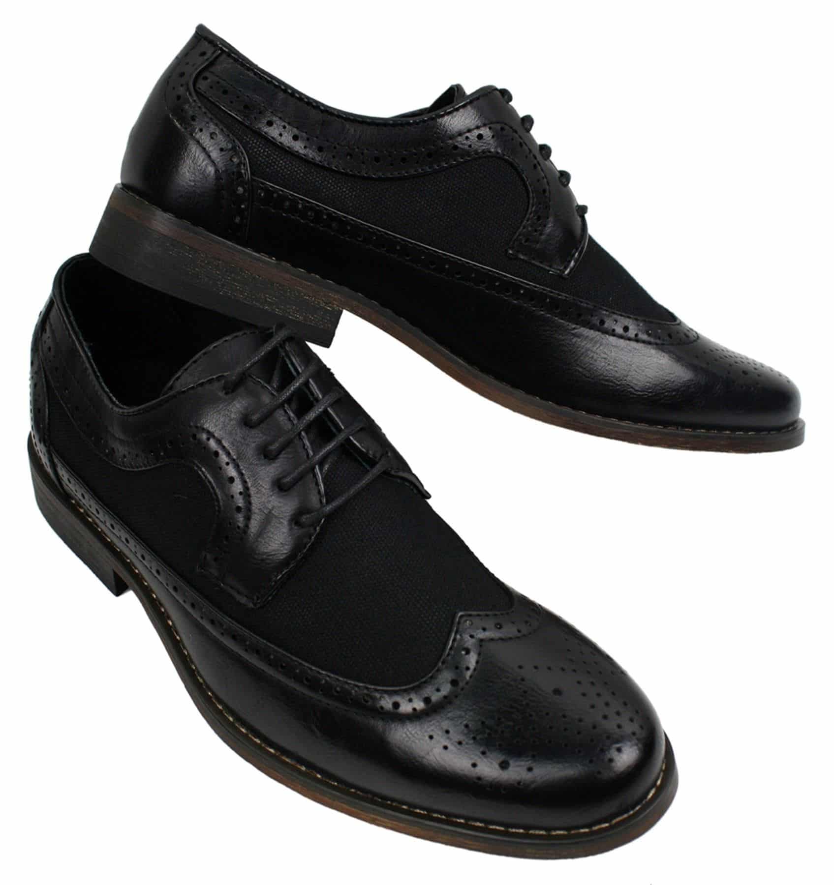 Sapatos Brogue Masculinos de Couro, Designer Italiano, Elegantes e Casuais, nas cores Marrom, Preto e Azul Marinho, Estilo Retrô