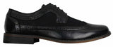 Sapatos Brogue Masculinos de Couro, Designer Italiano, Elegantes e Casuais, nas cores Marrom, Preto e Azul Marinho, Estilo Retrô
