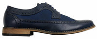 Sapatos Brogue Masculinos de Couro, Designer Italiano, Elegantes e Casuais, nas cores Marrom, Preto e Azul Marinho, Estilo Retrô