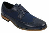 Sapatos Brogue Masculinos de Couro, Designer Italiano, Elegantes e Casuais, nas cores Marrom, Preto e Azul Marinho, Estilo Retrô