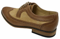 Sapatos Brogue Masculinos de Couro, Designer Italiano, Elegantes e Casuais, nas cores Marrom, Preto e Azul Marinho, Estilo Retrô