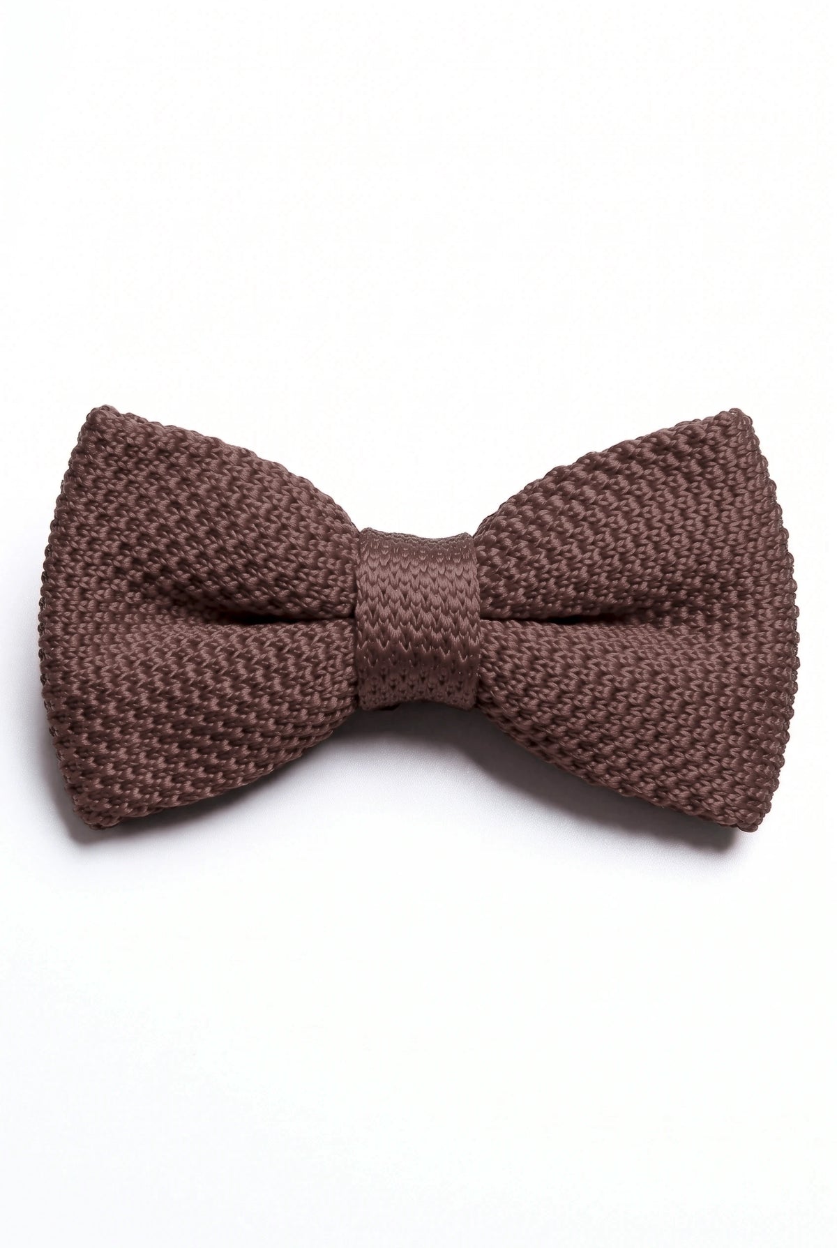 Gravata borboleta masculina marrom de tricô