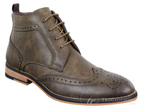 Botas Brogue Masculinas Marrons com Cadarço - Cavani Sava