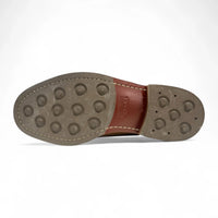 Sapatos sociais masculinos estilo brogue em couro marrom
