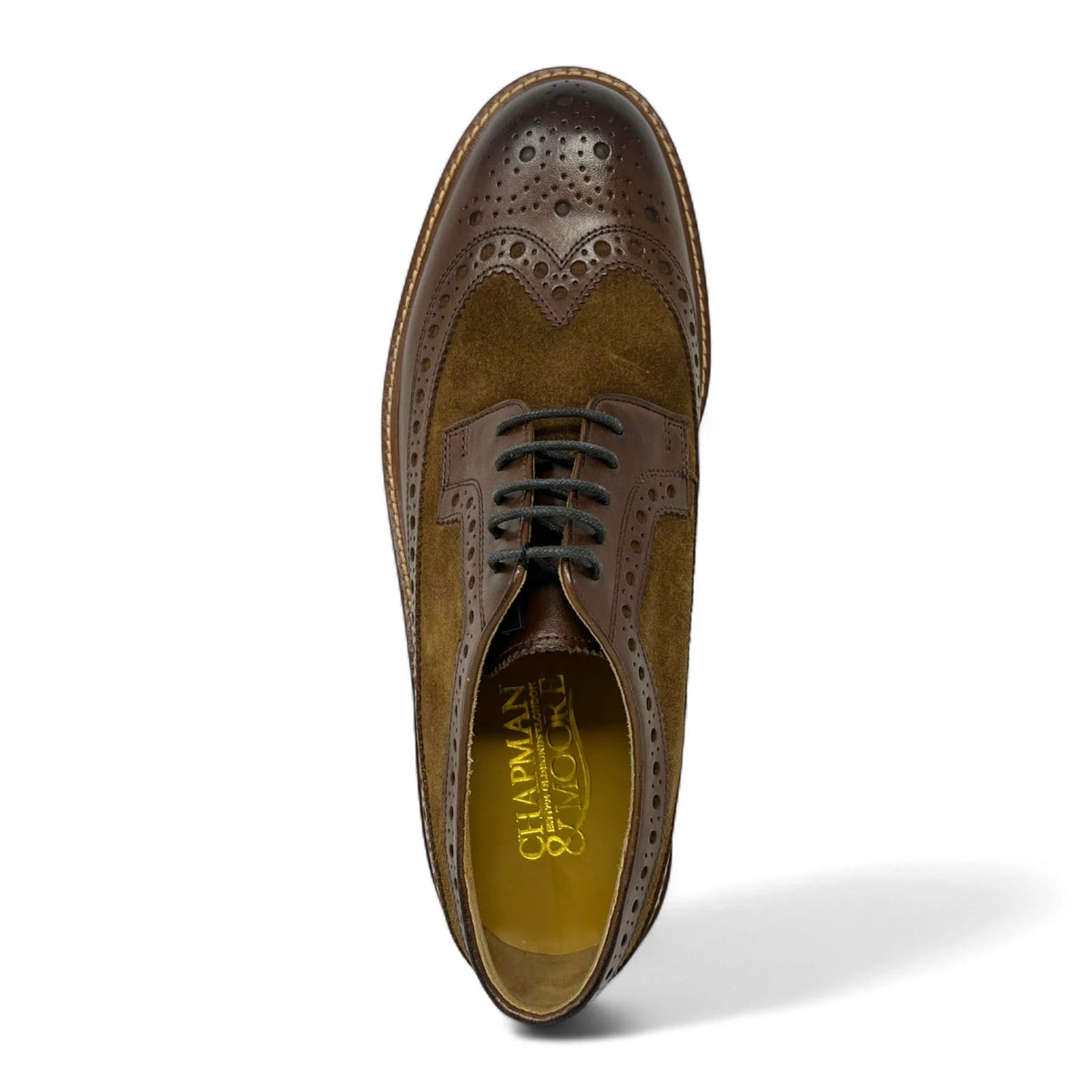 Sapatos Brogue Masculinos em Camurça Marrom