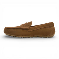 Mocassins masculinos de camurça marrom