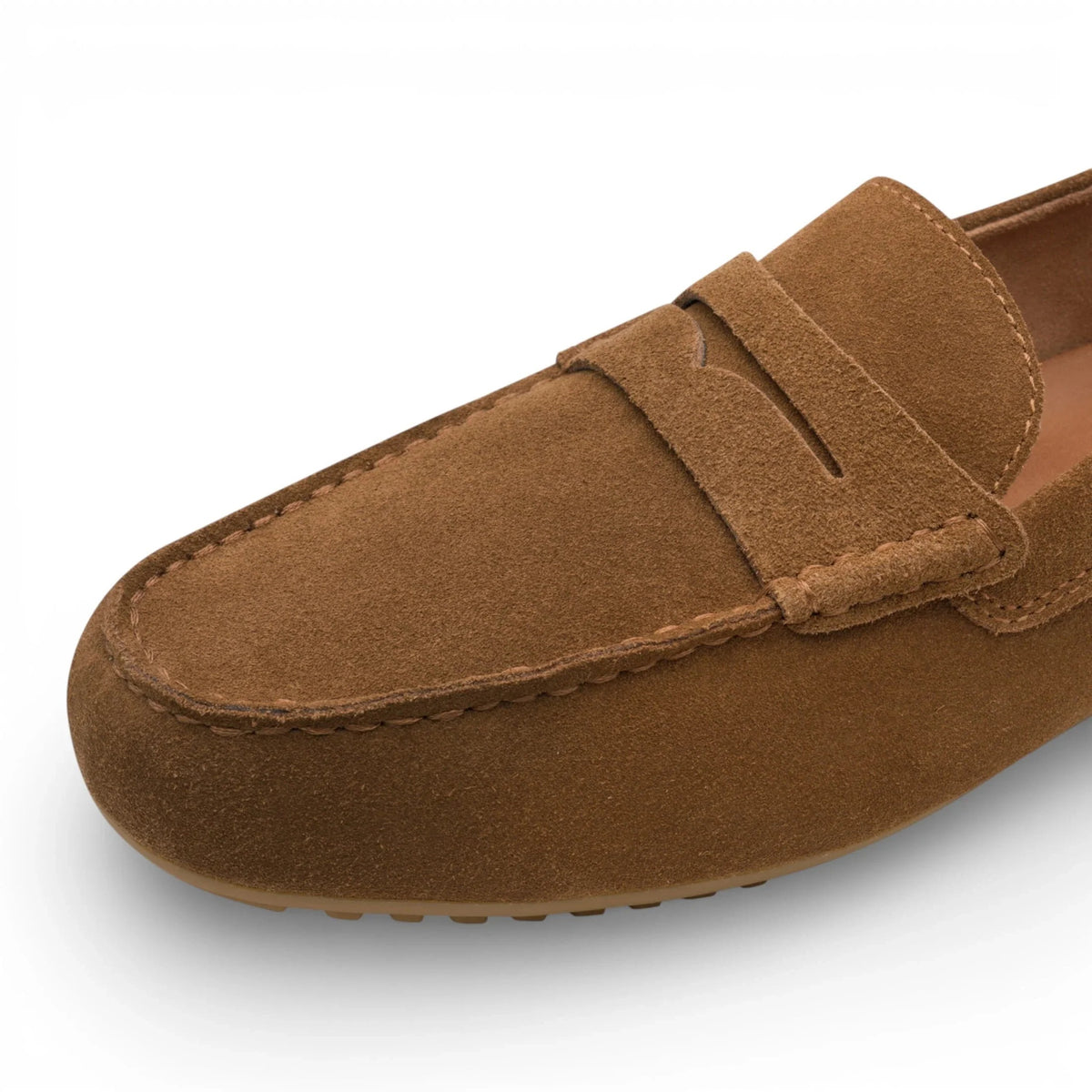 Mocassins masculinos de camurça marrom