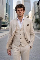 Lenço de bolso masculino em tweed marrom