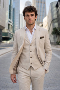 Lenço de bolso masculino em tweed marrom