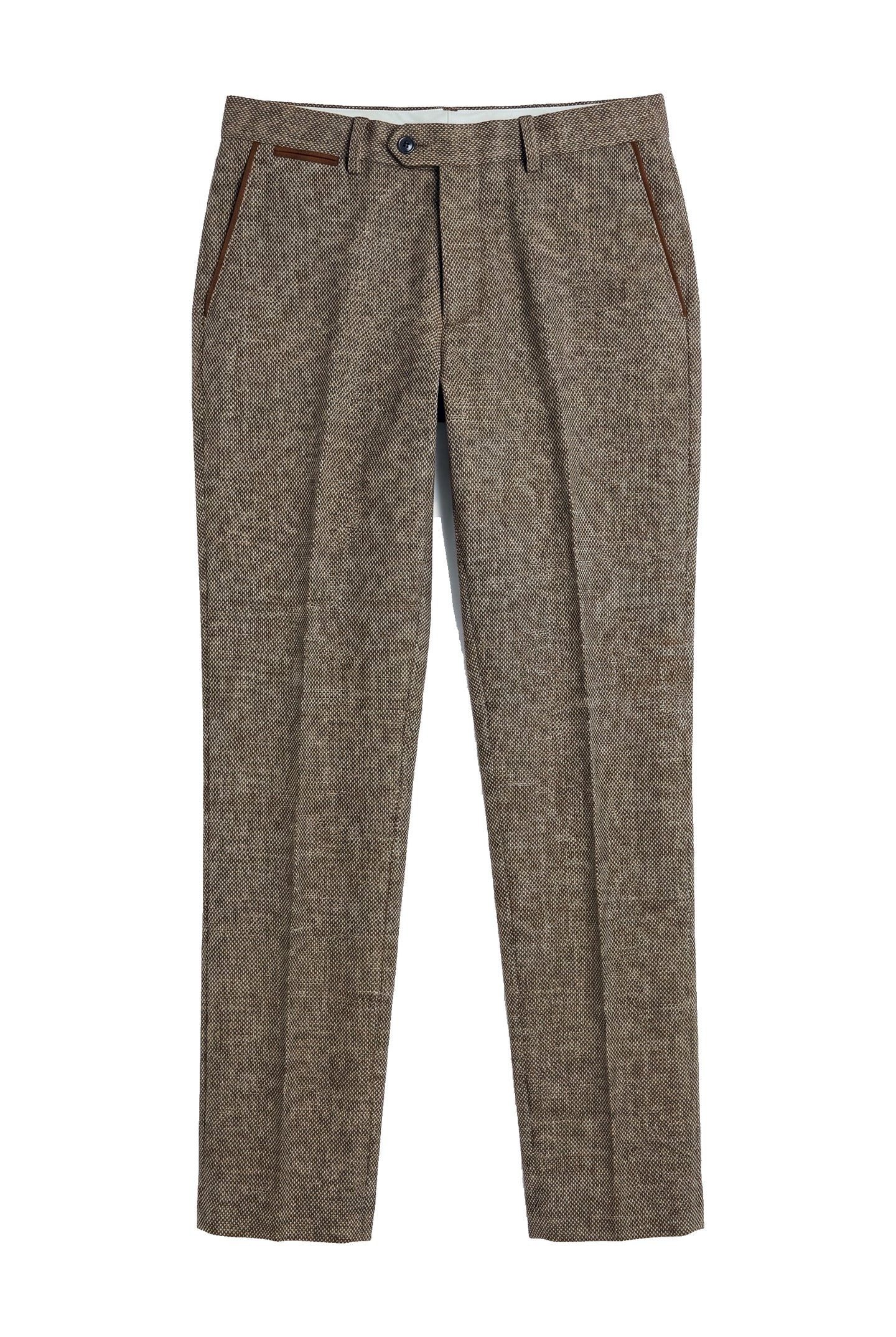Ralph - Calças masculinas de tweed marrom