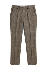 Ralph - Calças masculinas de tweed marrom