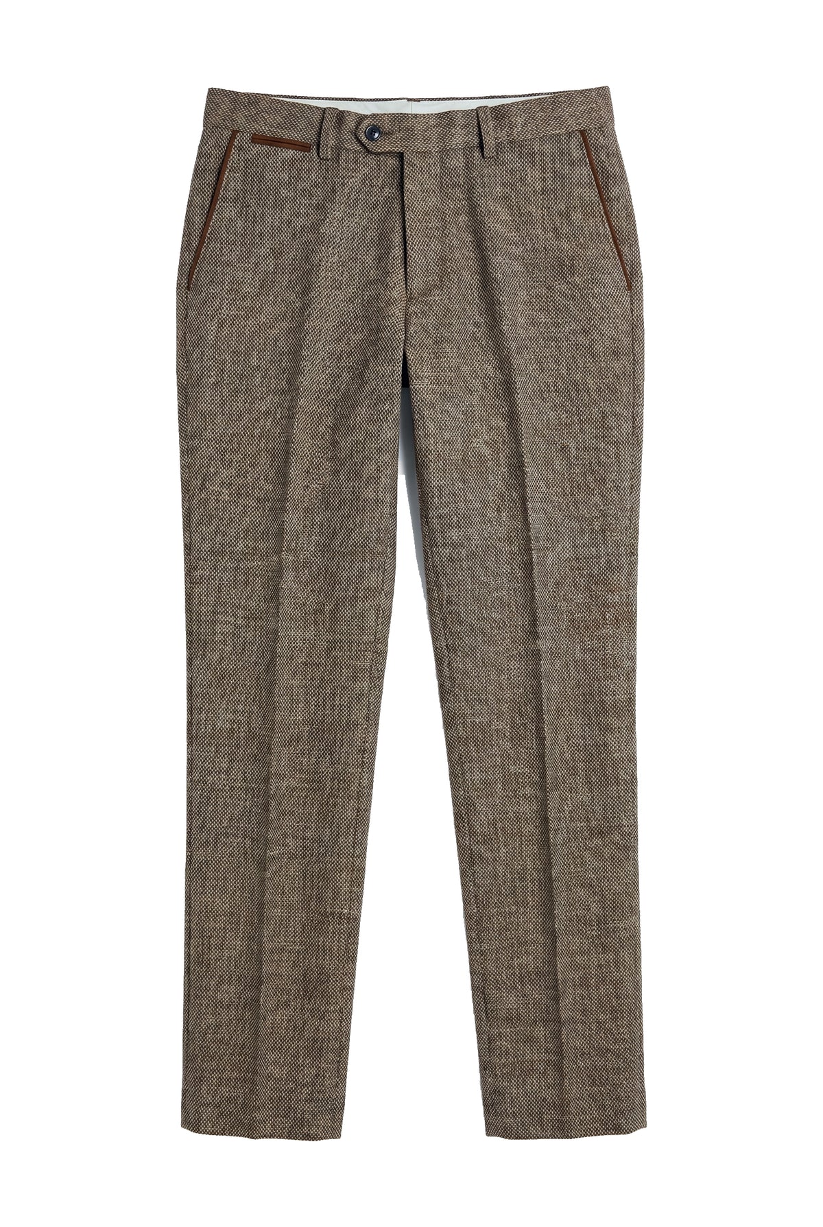 Ralph - Calças masculinas de tweed marrom