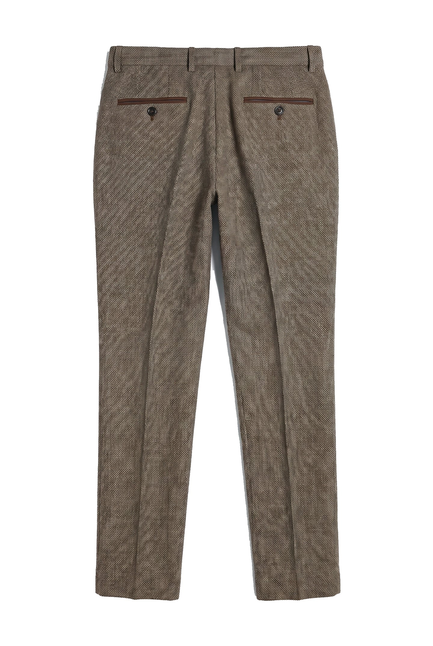 Ralph - Calças masculinas de tweed marrom