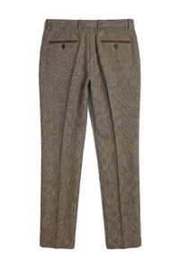 Ralph - Calças masculinas de tweed marrom