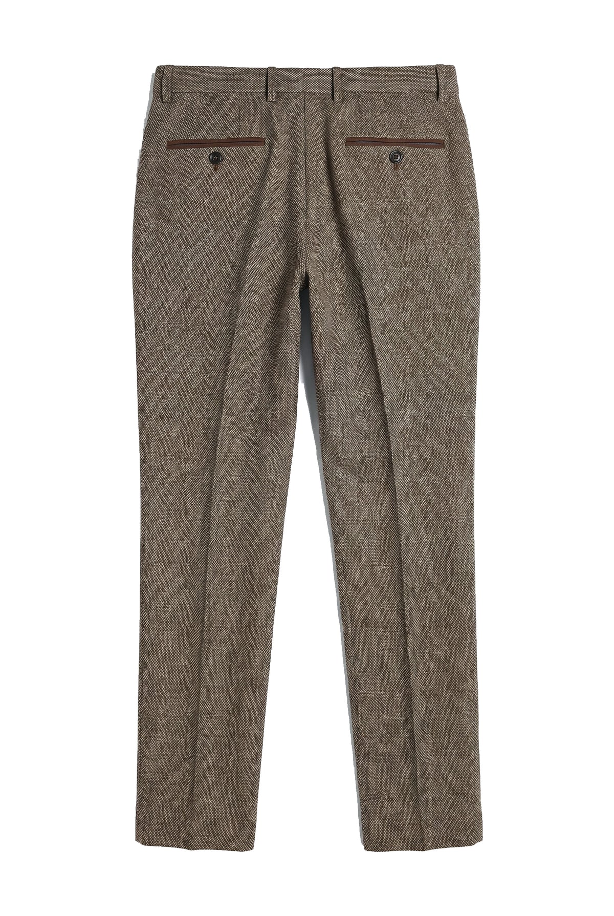 Ralph - Calças masculinas de tweed marrom