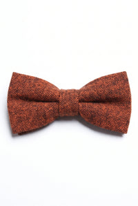 Gravata borboleta masculina em tweed marrom com mistura de lã