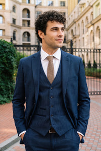 Gravata masculina marrom em tweed de lã mista
