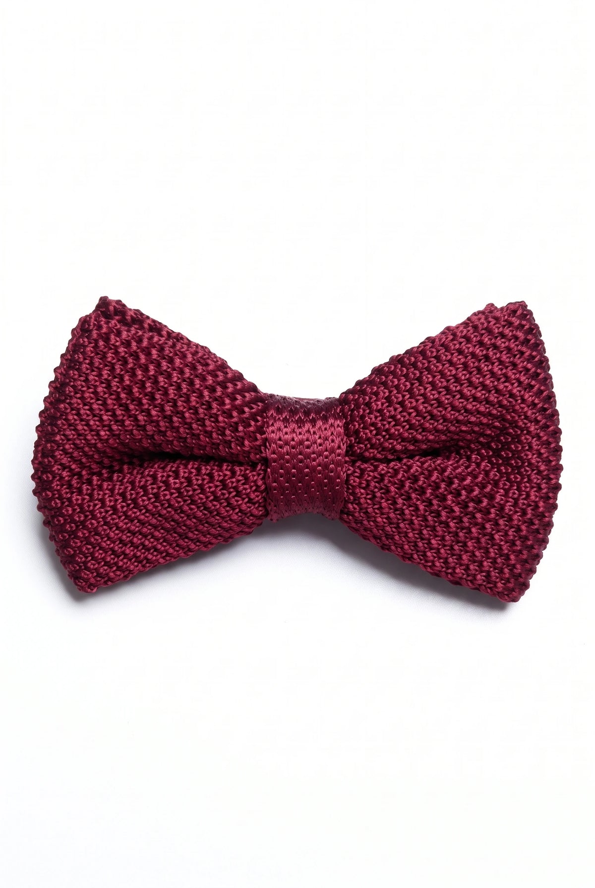 Gravata borboleta masculina de malha cor bordô