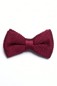 Gravata borboleta masculina de malha cor bordô