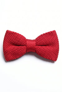 Gravata borboleta masculina de malha cor bordô