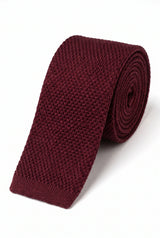 Gravata masculina de malha bordô
