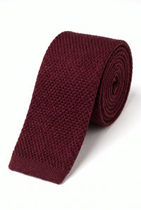 Gravata masculina de malha bordô