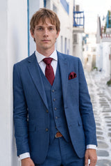 Conjunto de gravata masculina com estampa paisley bordô