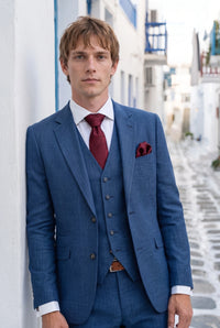 Conjunto de gravata masculina com estampa paisley bordô