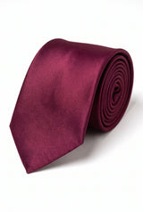 Conjunto de gravata masculina bordô