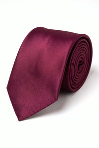 Conjunto de gravata masculina bordô