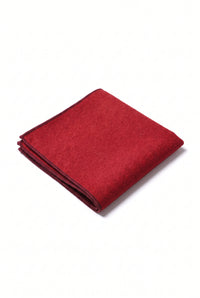 Lenço de bolso masculino em tweed de lã na cor bordô.