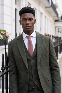 Gravata masculina em tweed de lã mista na cor bordô