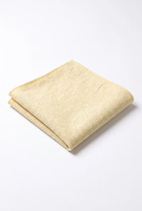 Lenço de bolso masculino em tweed champanhe com mistura de lã.