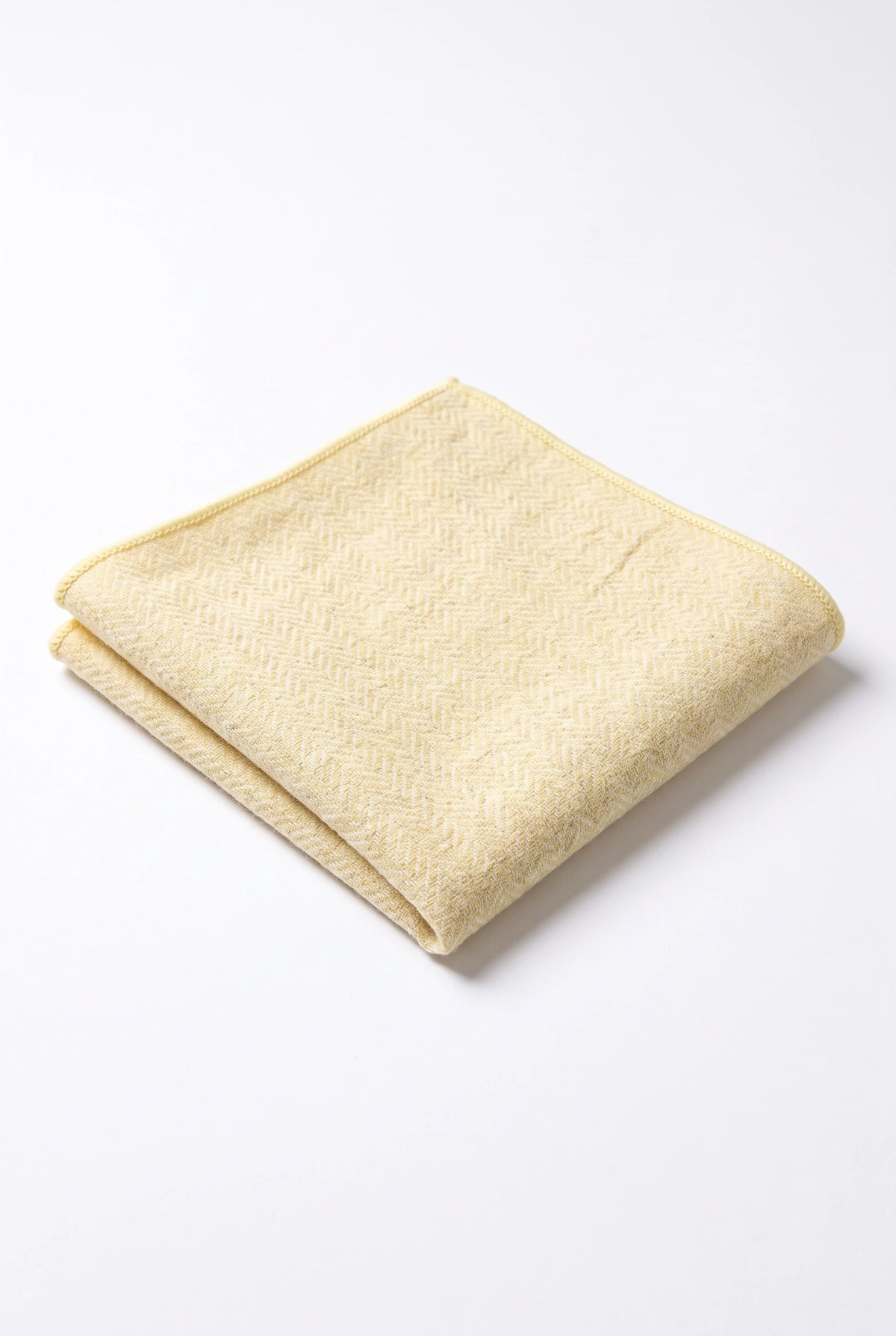 Lenço de bolso masculino em tweed champanhe com mistura de lã.