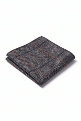Lenço de bolso masculino em tweed de lã na cor carvão