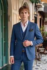 Lenço de bolso masculino em tweed de lã na cor carvão