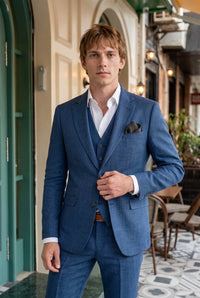 Lenço de bolso masculino em tweed de lã na cor carvão