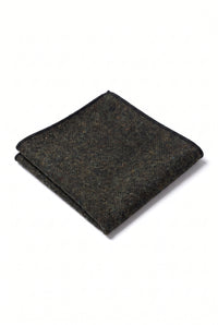 Lenço de bolso masculino em tweed de lã na cor carvão