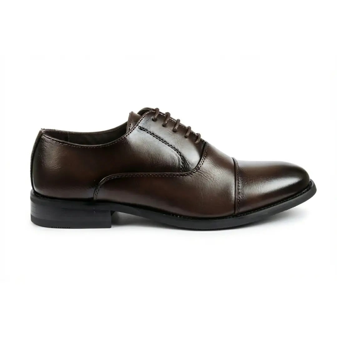Sapatos Oxford Clássicos Masculinos com Biqueira Reta e Amarração