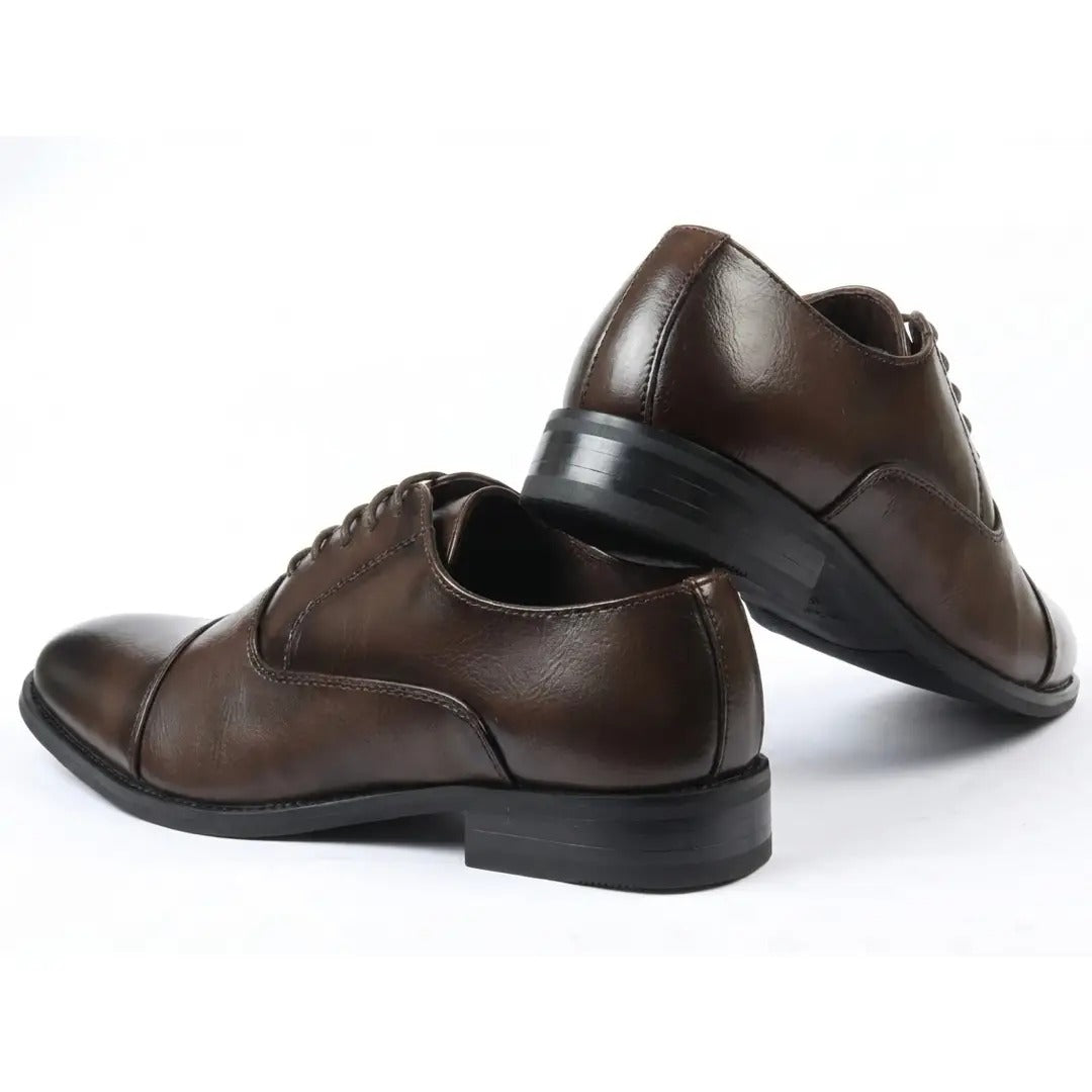 Sapatos Oxford Clássicos Masculinos com Biqueira Reta e Amarração
