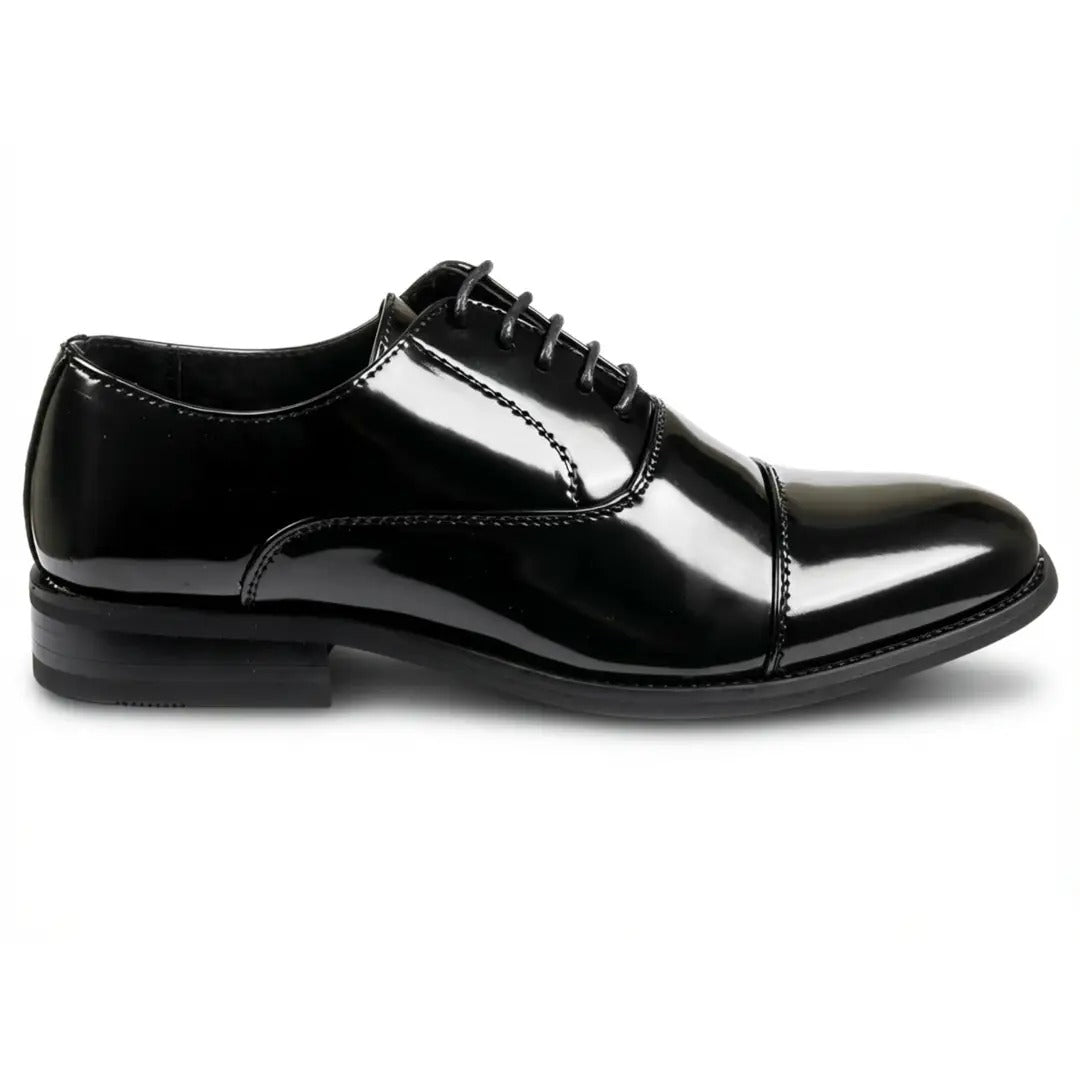 Sapatos Oxford Clássicos Masculinos com Biqueira Reta e Cadarço