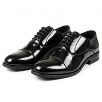 Sapatos Oxford Clássicos Masculinos com Biqueira Reta e Cadarço