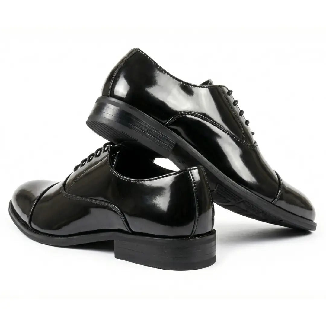 Sapatos Oxford Clássicos Masculinos com Biqueira Reta e Cadarço